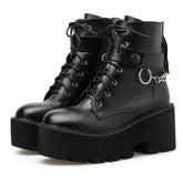Platform - Soled Martin Boots Side Zipper Handsome Ankle Boots